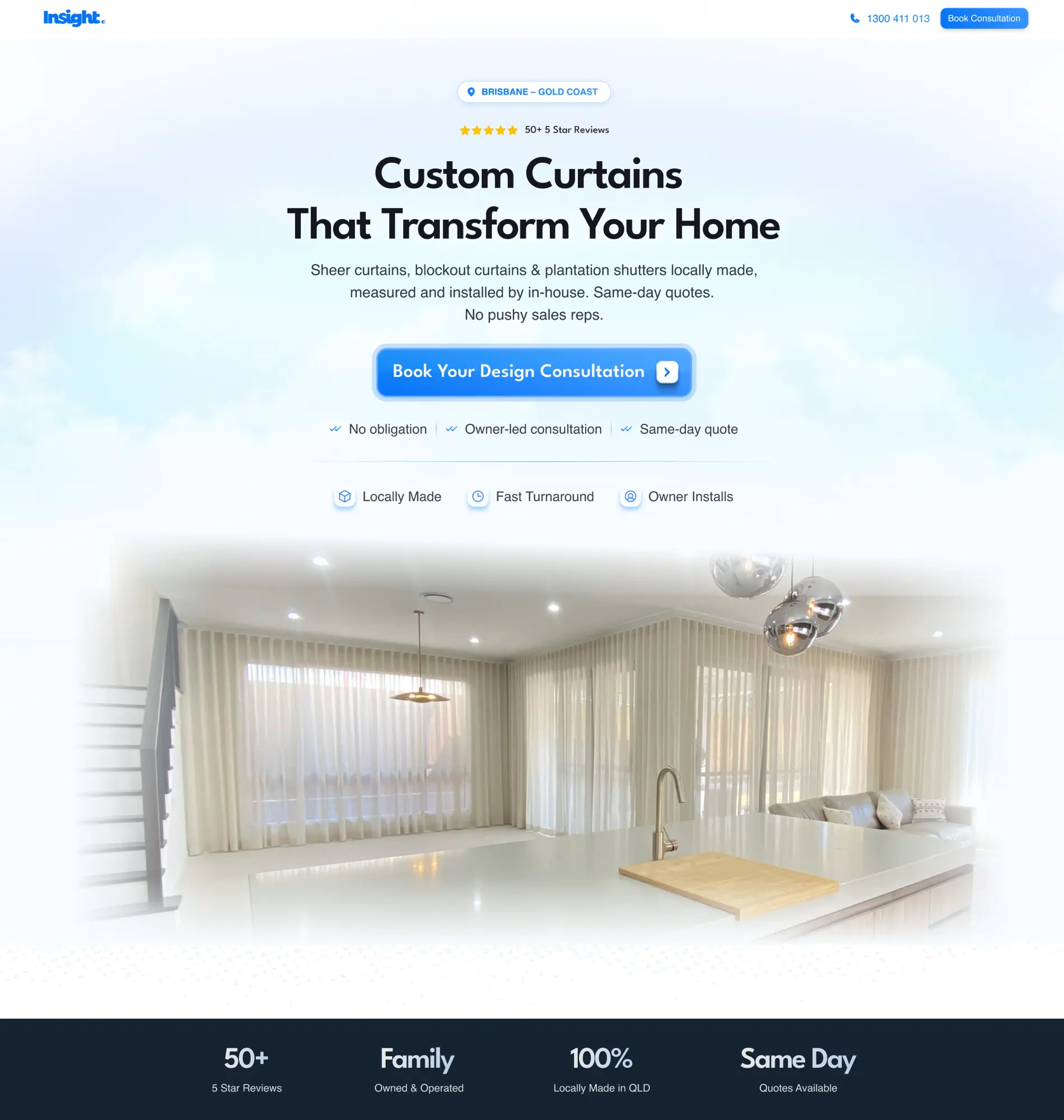 Insight Blinds landing page